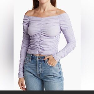 Elodie textured crop top ruched